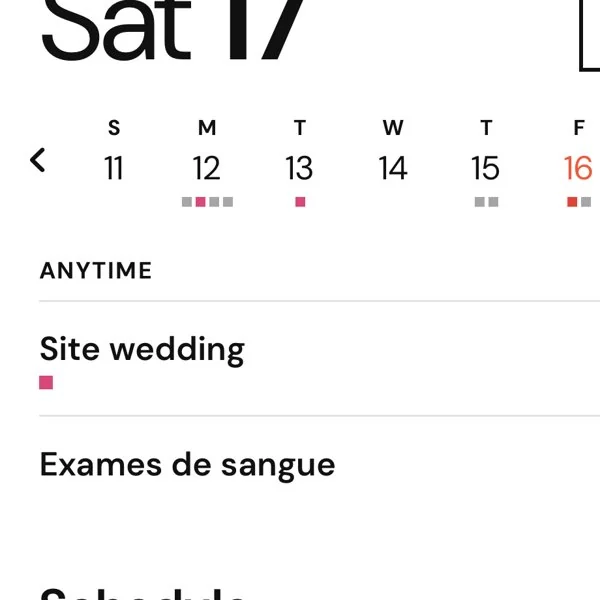Tasks on the timeline, next to the events