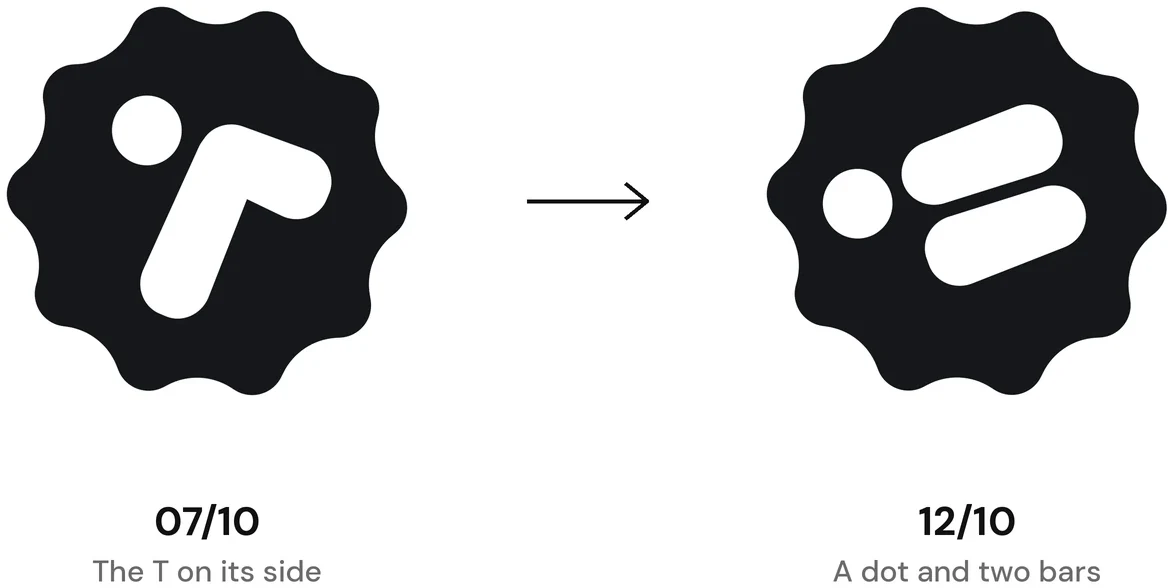 The Tramo icon, before and after